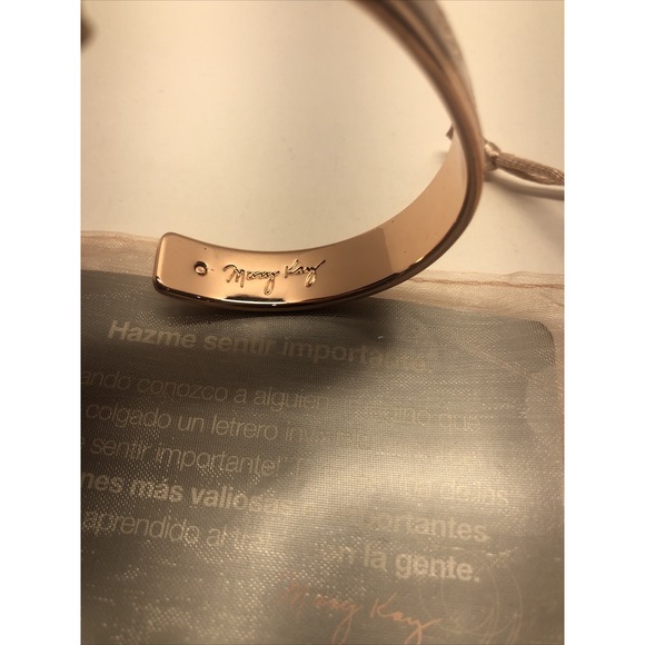 Mary Kay Rose Gold Tone Cuff Bracelet - "Make Me Feel Important" Rhinestones - Picture 5 of 7